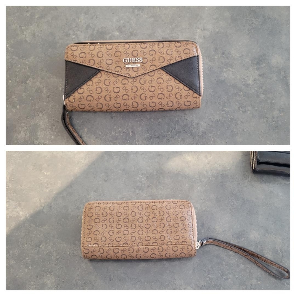 Guess Tan and Black Women's Wallet
